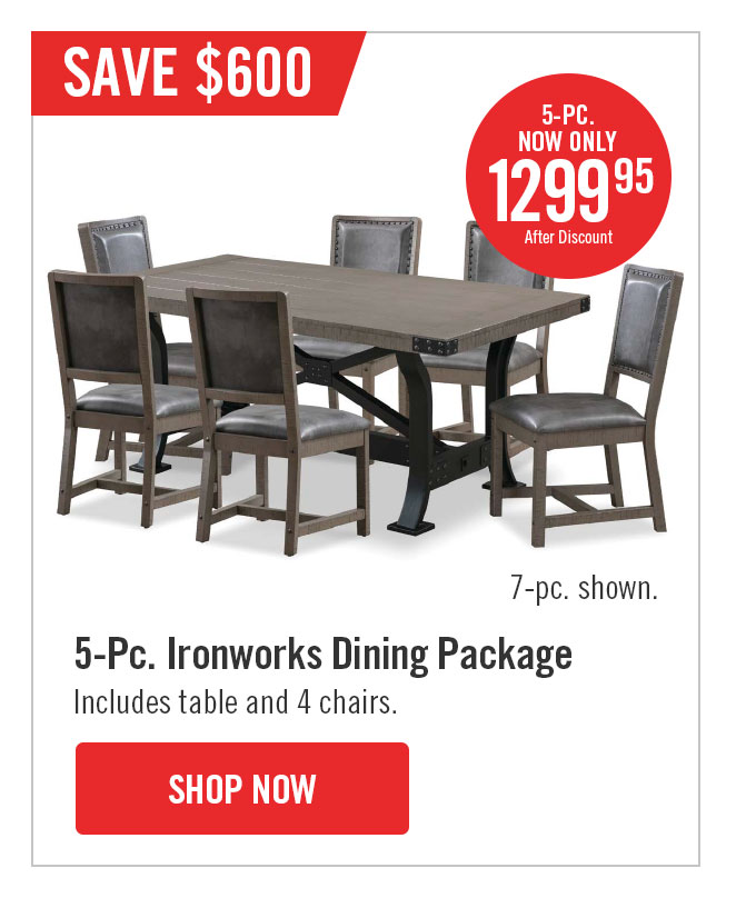 Ironworks 5-Piece Dining Package.