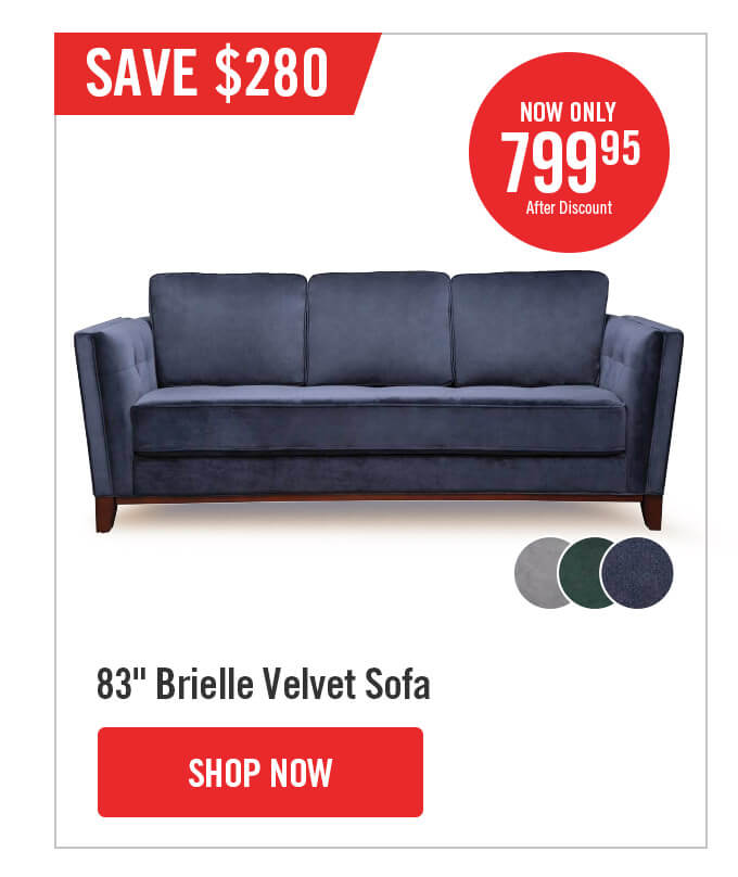 83" Brielle Velvet Sofa.