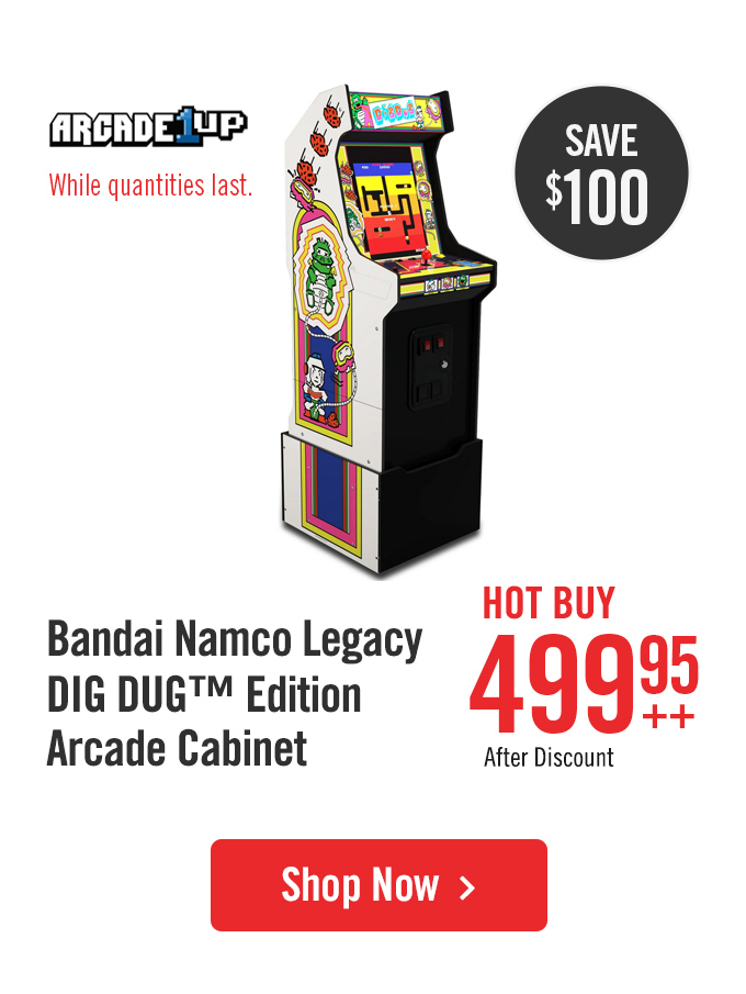 Arcade 1Up Bandai Namco Legacy DIG DUG™ Edition Arcade Cabinet with Riser.