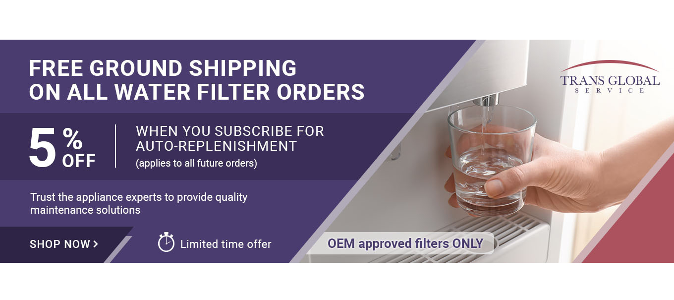 Free ground shipping on all water filter orders.