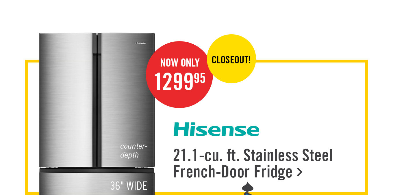 21.1 cubic foot stainless steel French-door fridge.
