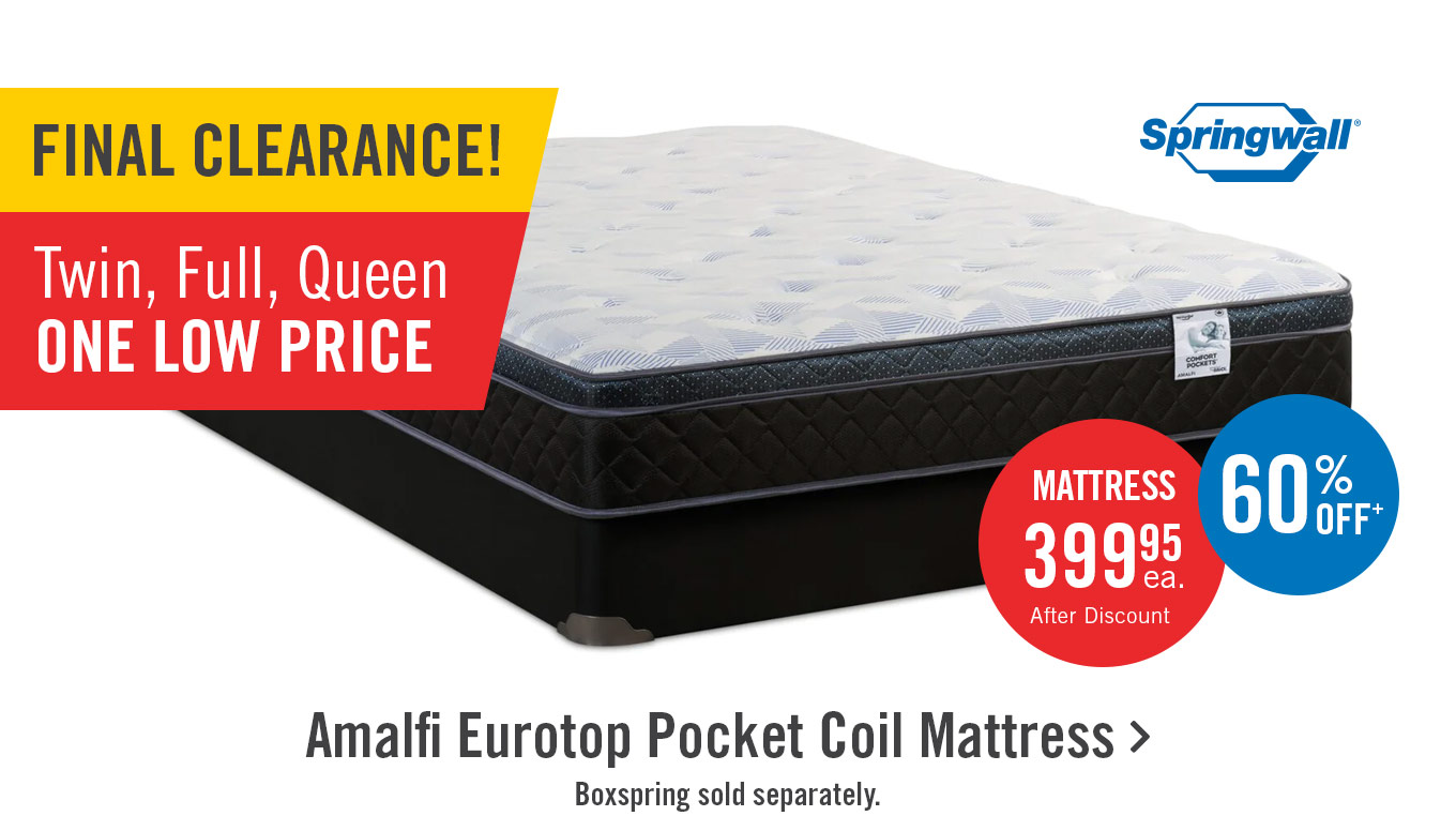 Amalfi eurotop pocket coil mattress.
