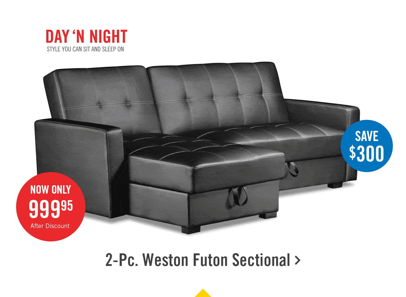 2-pc. Weston futon sectional.
