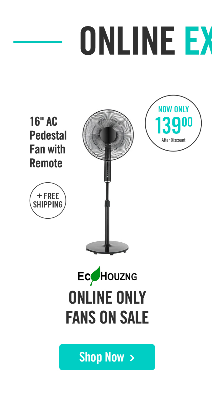 Online only Ecohouzng fans on sale plus free shipping.