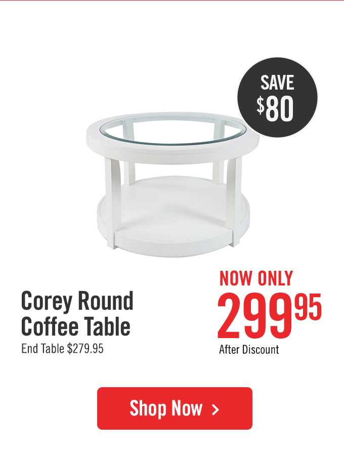 Corey round coffee table.