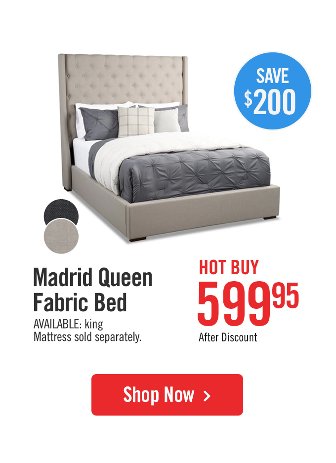 Madrid Queen Fabric Bed.