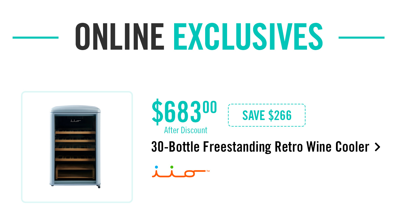iio 30-Bottle Freestanding Retro Wine Cooler.