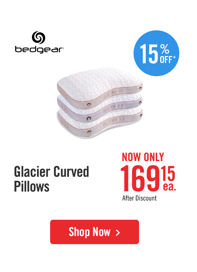 15% OFF Bedgear Glacier Curved Pillows.