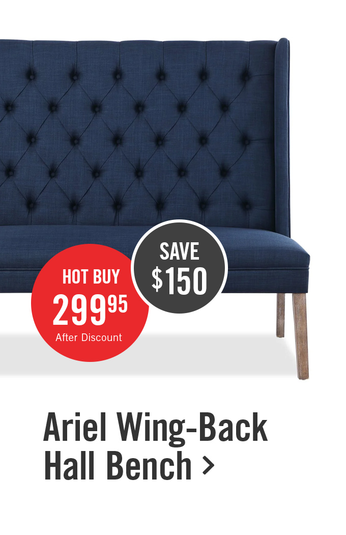 Ariel wing-back hall bench.