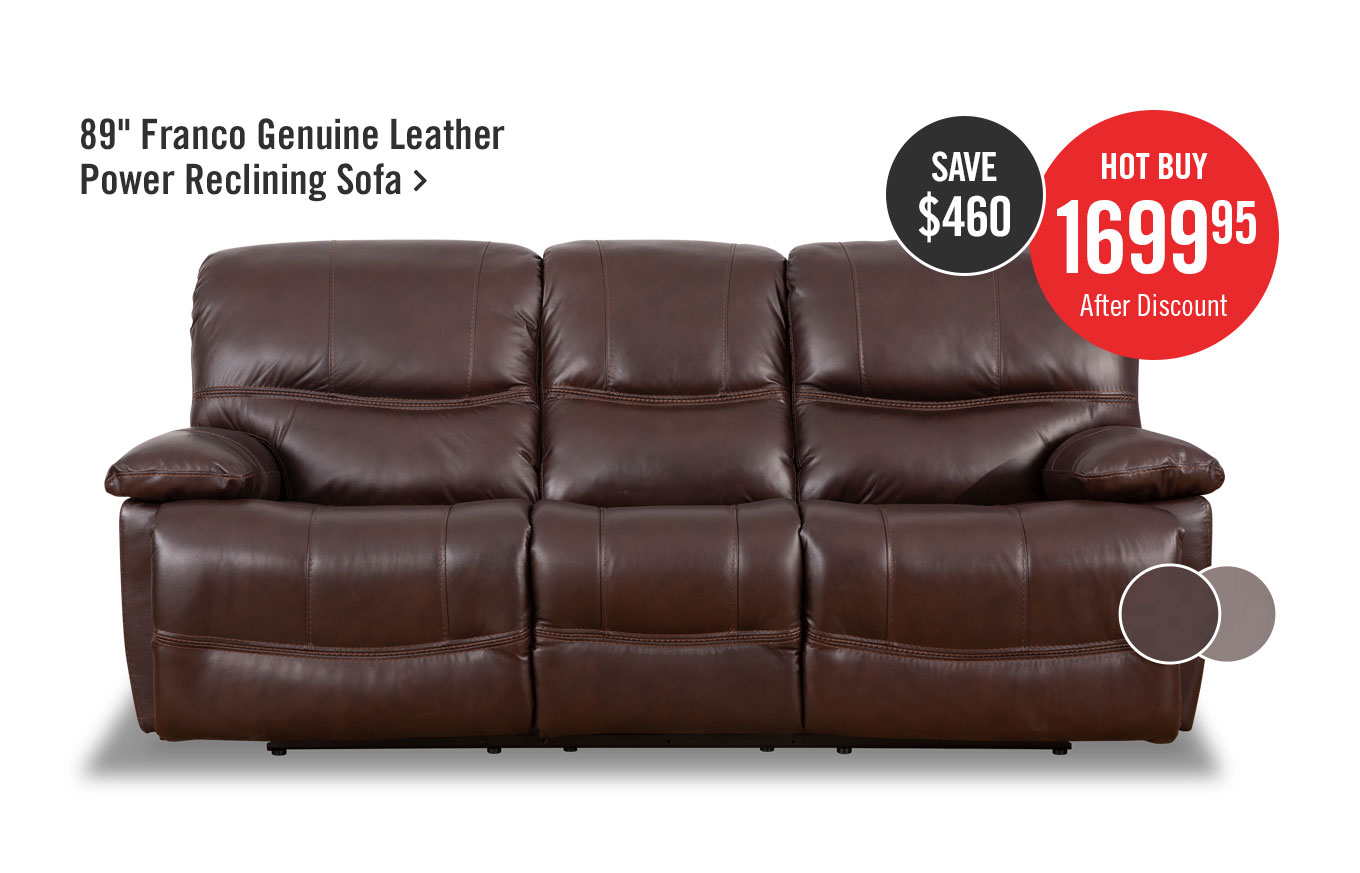 Franco Genuine Leather Power Reclining Sofa