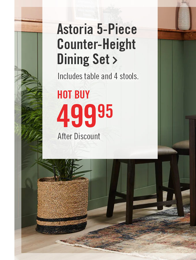 Astoria 5-Piece Counter-Height Dining Set