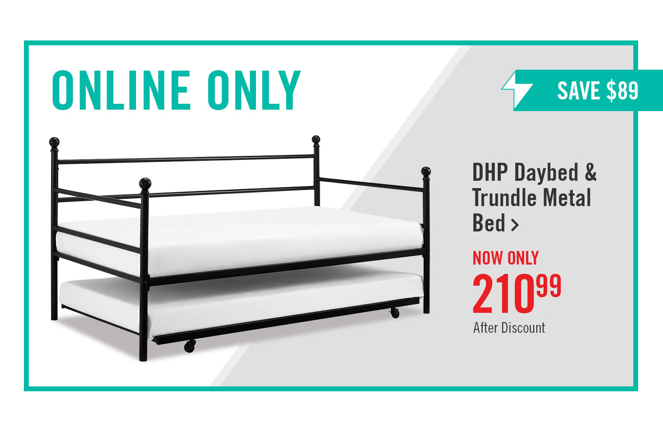 DHP Daybed and Trundle Metal Bed