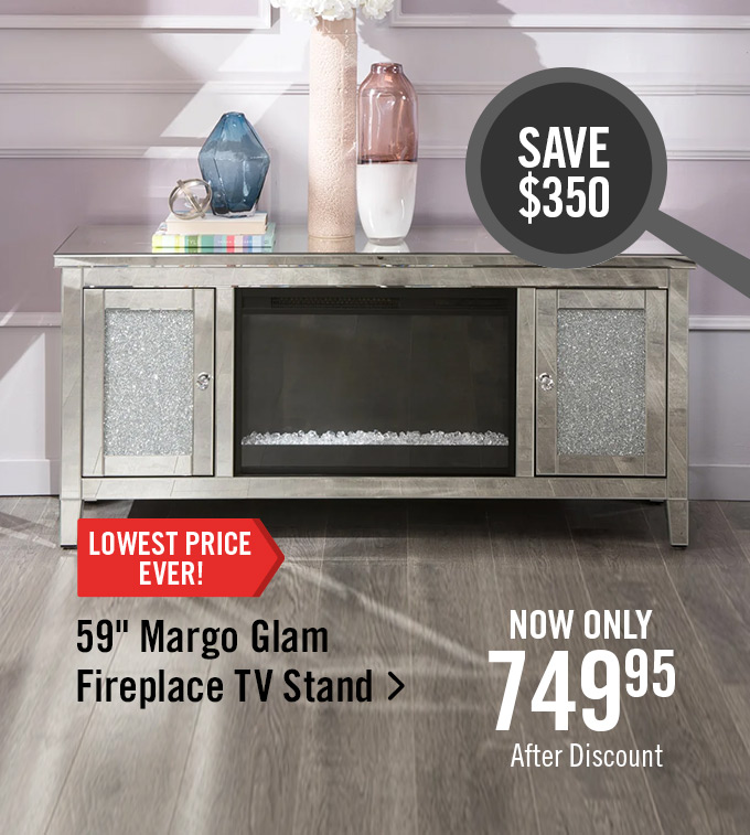 59" Margo Glam Fireplace TV Stand.