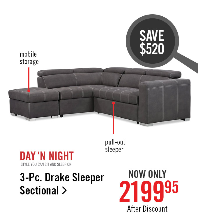 2-Pc. Drake Sleeper Sectional.