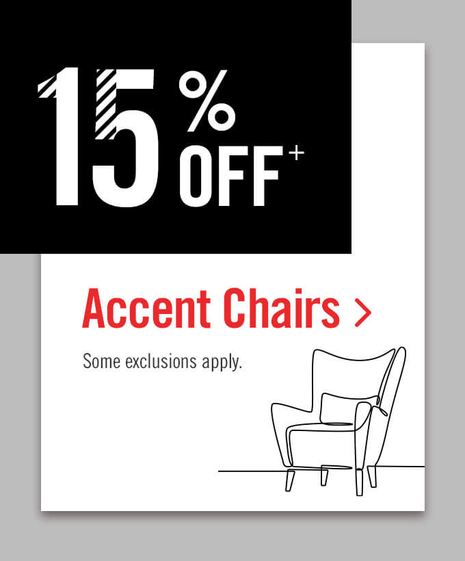 15% off accent chairs.