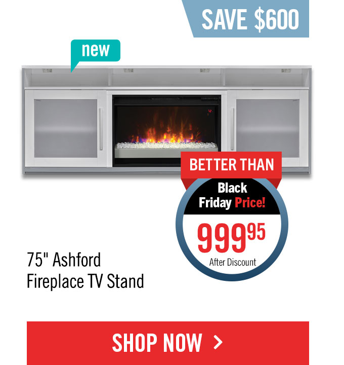 Ashford 75 Electric Fireplace TV Stand