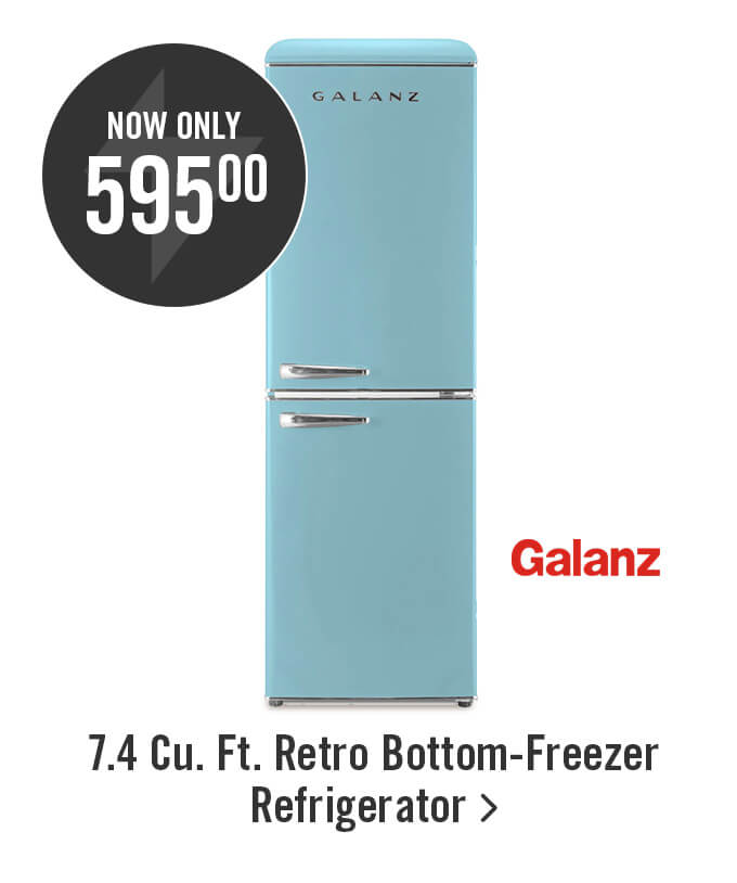 7.4 Cu. Ft. Retro Bottom-Freezer Refrigerator.