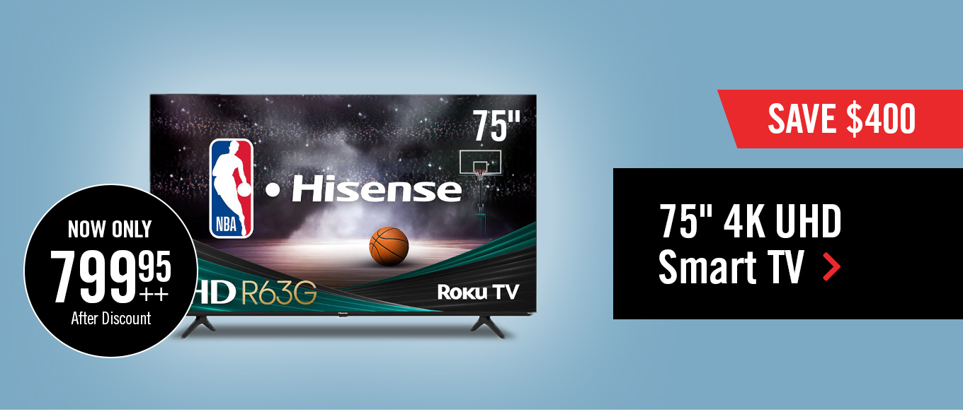 hisense 75 inch 4k uhd smart tv.
