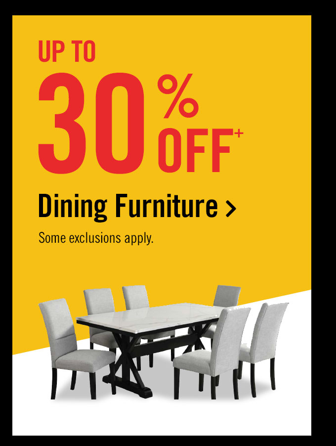 Up to 30% off dining furniture