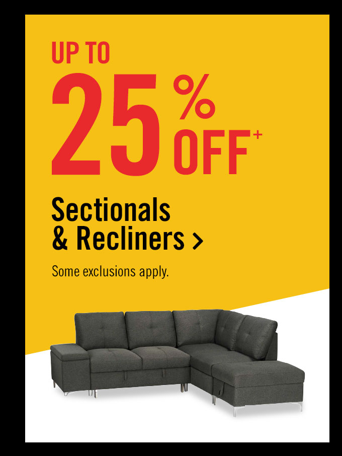 25% off sectionals & recliners