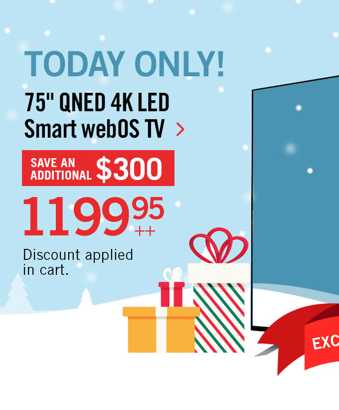 75" 4K LED Smart webOS TV.