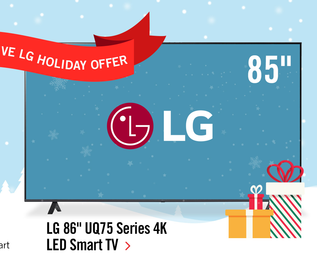 86" UQ75 Series 4K LED Smart webOS TV.