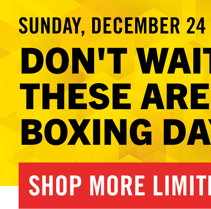 Boxing Day Starts Early