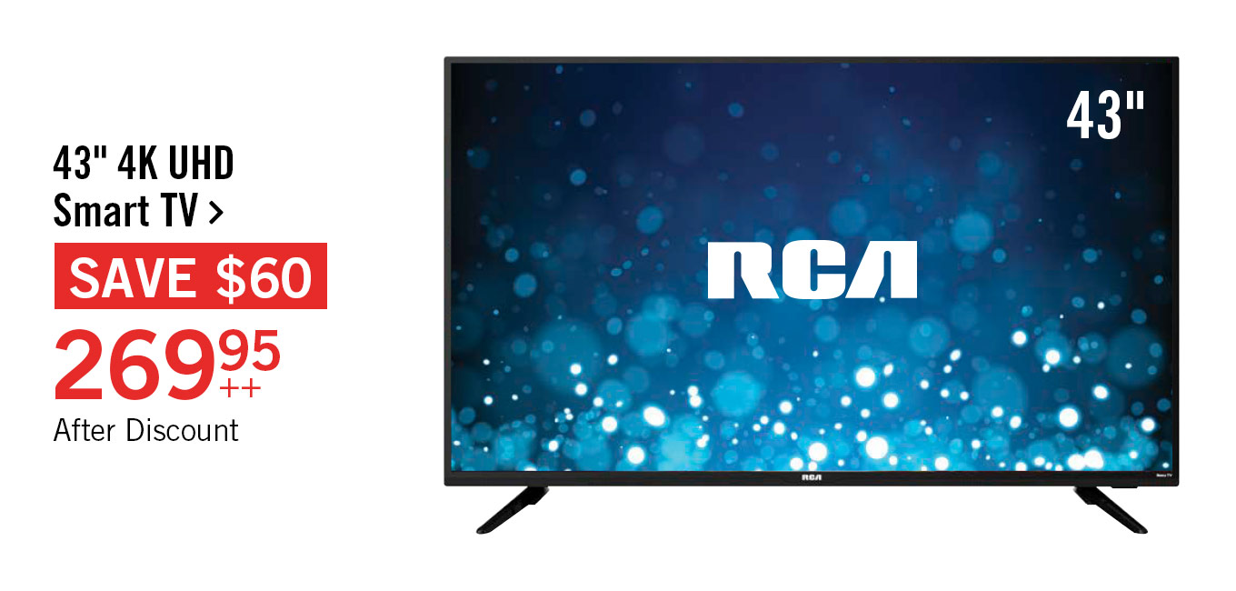 RCA 43in 4K UHD LED Roku Smart TV