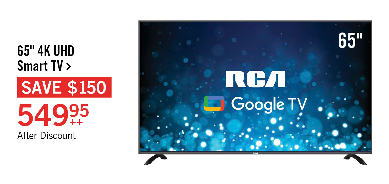 RCA 65in 4K HDR Smart Google TV