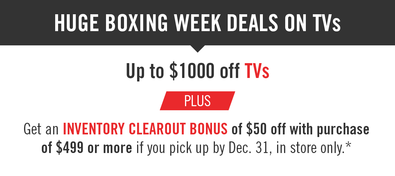 Huge Boxing Week deals on televisions.