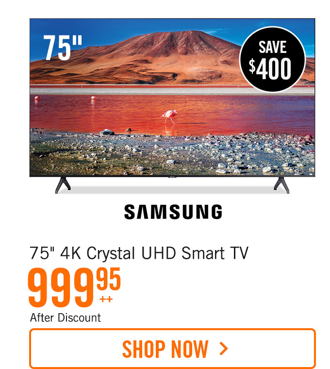 Samsung 75" TU690T 4K Crystal UHD Smart TV.