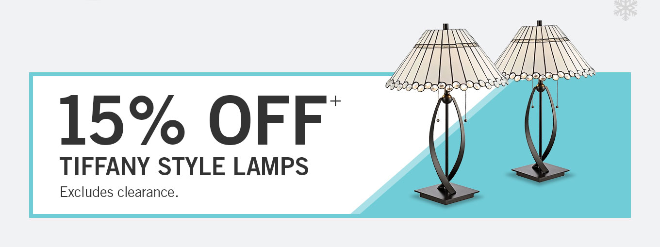 15% Off Tiffany Style Lamps