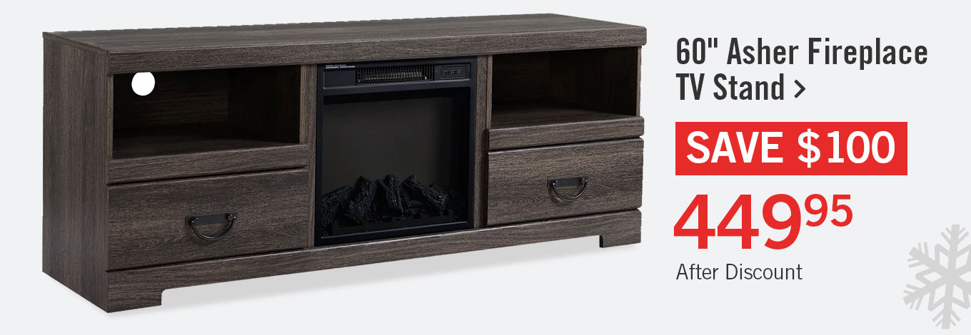 Asher 60in Electric Fireplace TV Stand