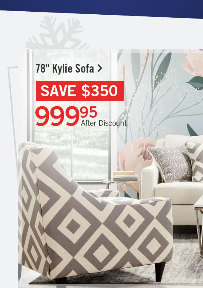 Kylie Linen-Look Fabric Sofa.