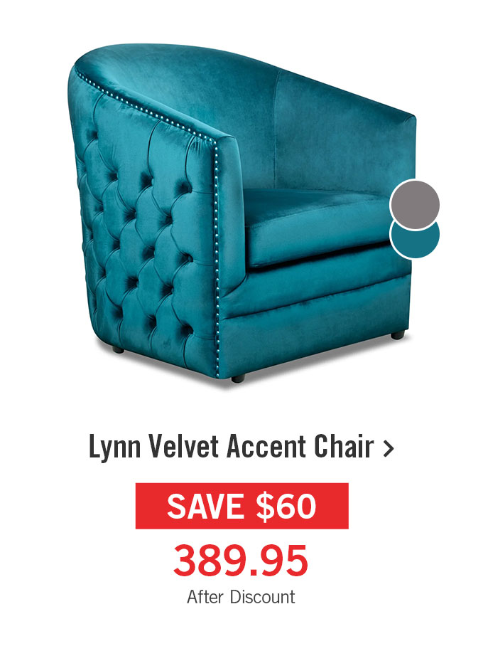 Lynn Velvet Accent Chair - Blue
