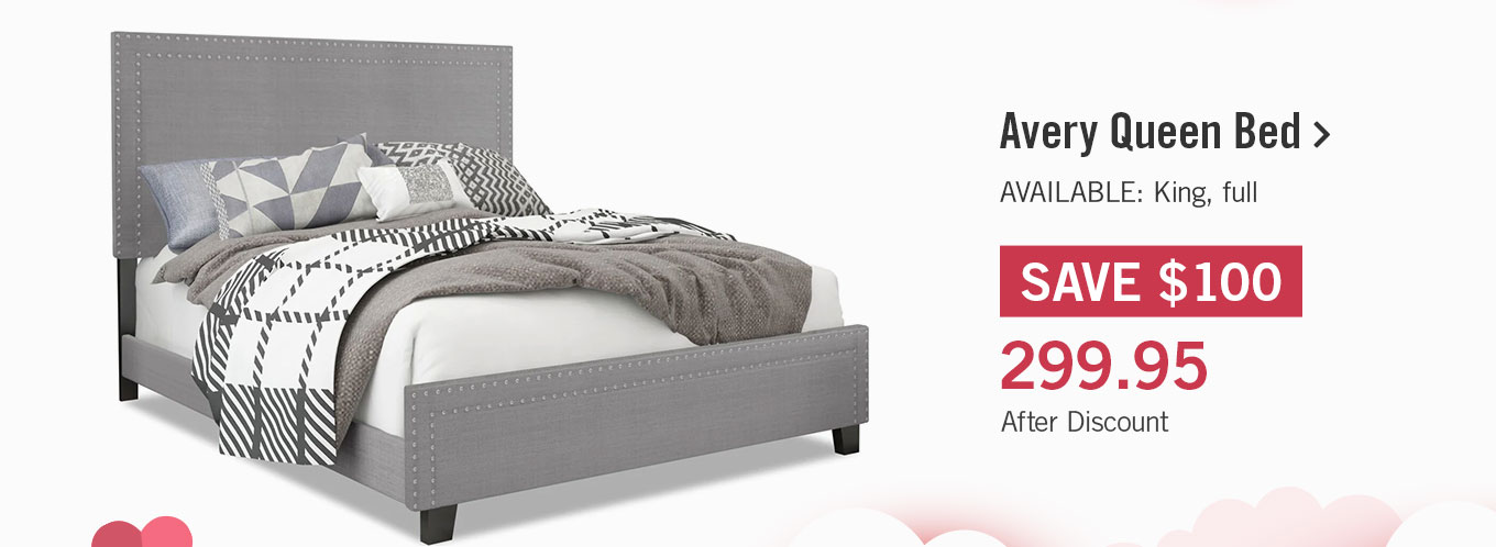 Avery Queen Bed - Grey