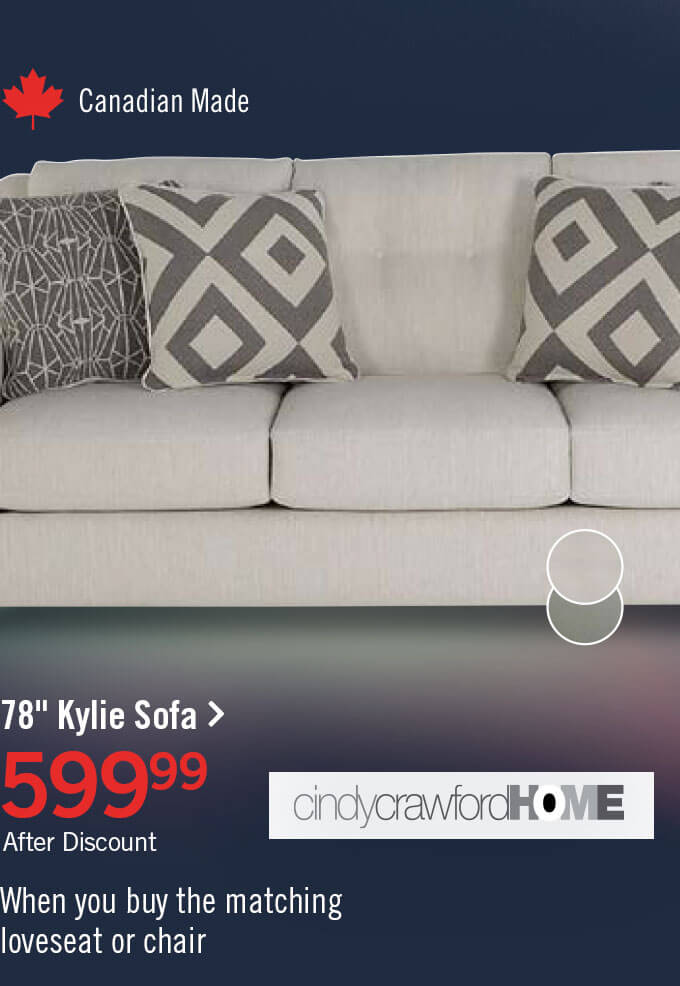 Kylie Linen-Look Fabric Sofa.