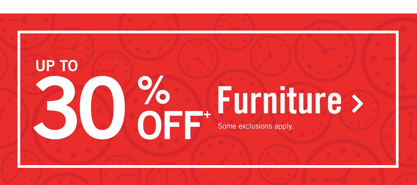 up to 30% off furniture.