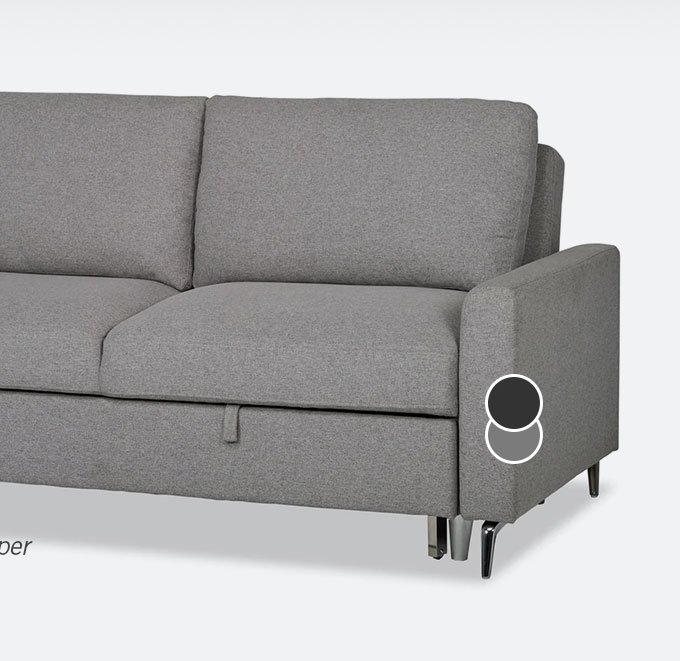 Wilson Linen-Look Fabric Sleeper Sofa - Solis Grey