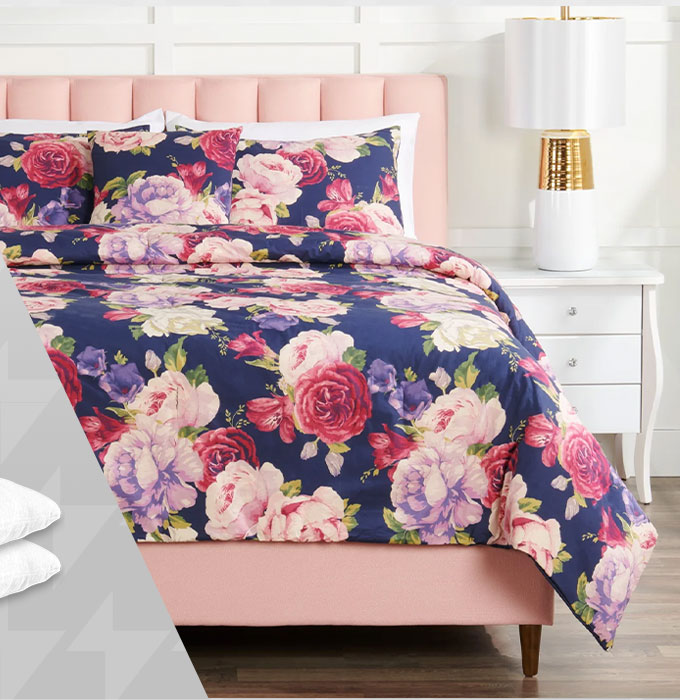 Floral Fantasy 4-Piece Queen Comforter Set