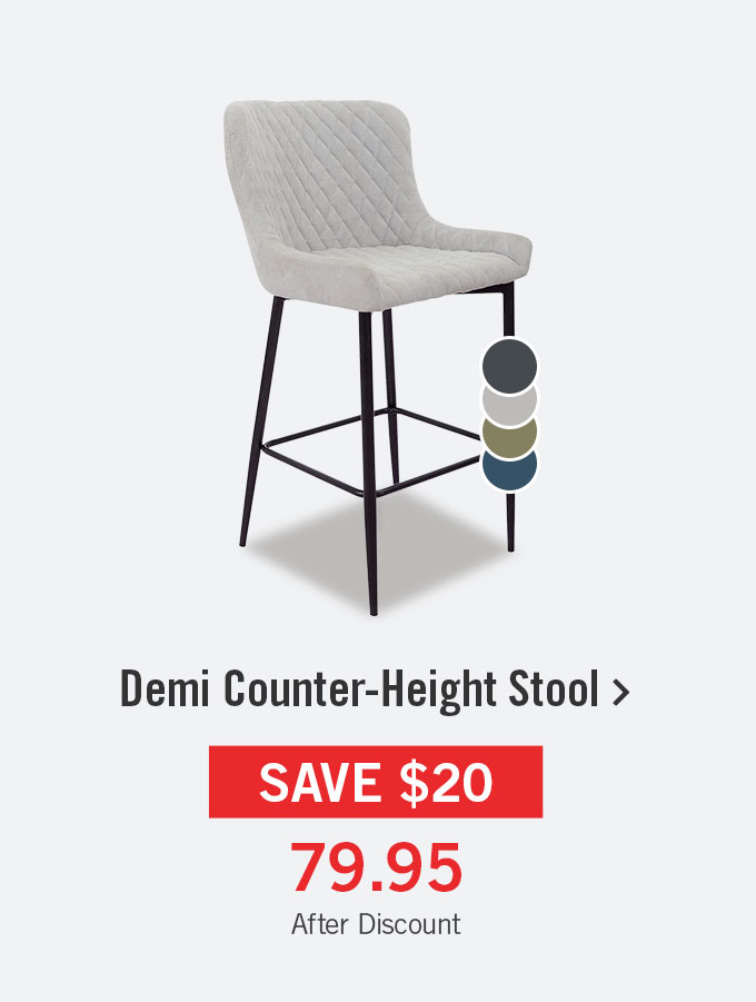 Demi Counter-Height Stool - Light Grey