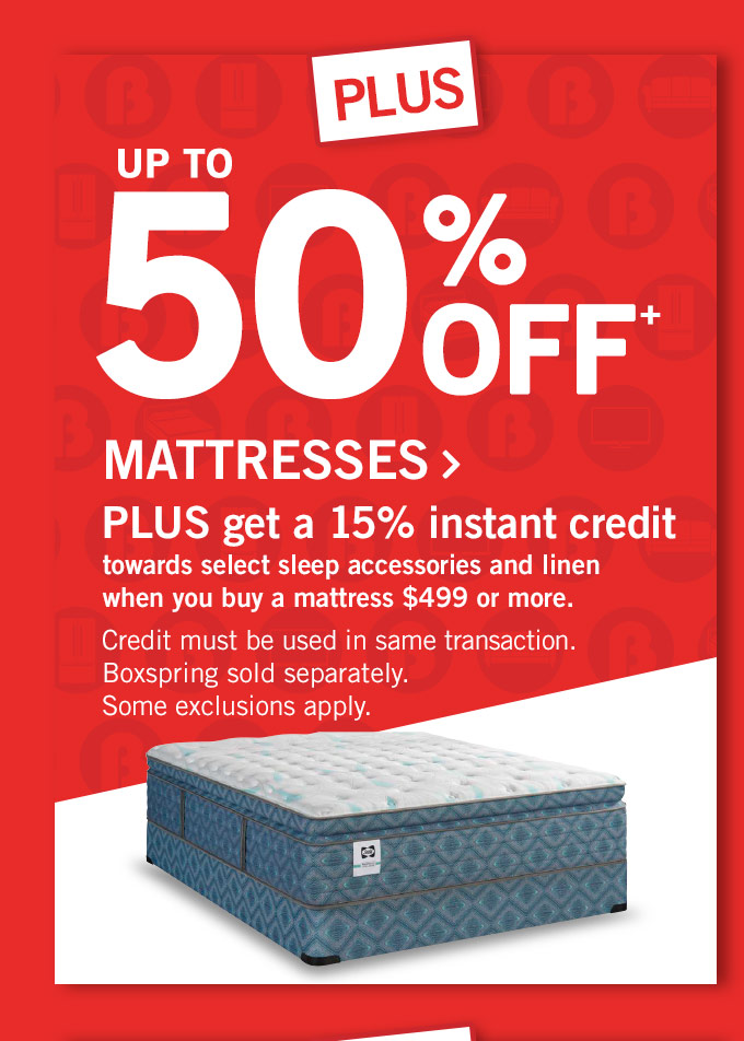 Up to 50% off mattresses