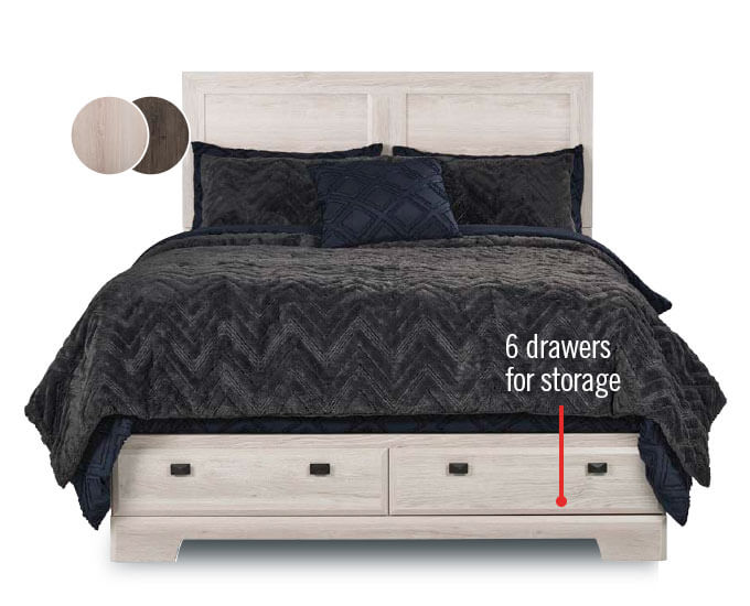 Yorkdale Queen 6 Drawer Storage Bed.