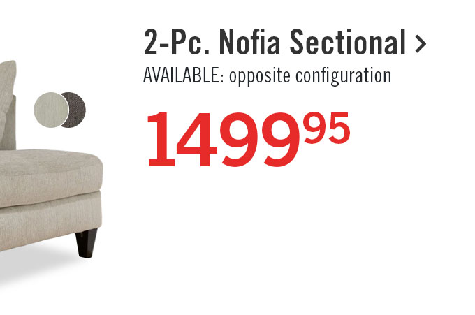 Nofia 2-Piece Chenille Sectional.