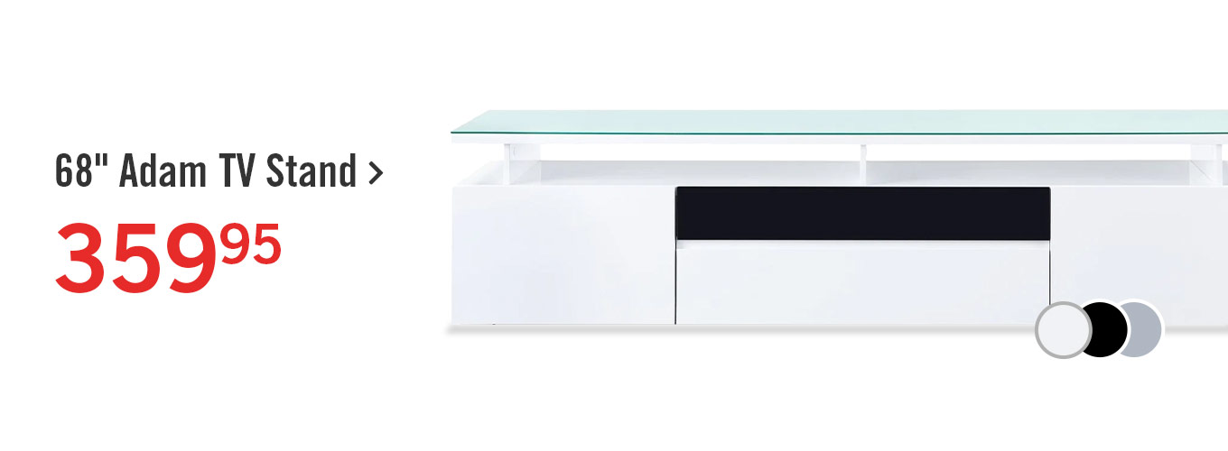 Adam 68in TV Stand - White