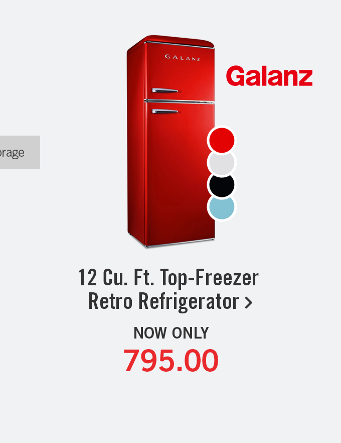 12 cubic foot top-freezer retro fridge.