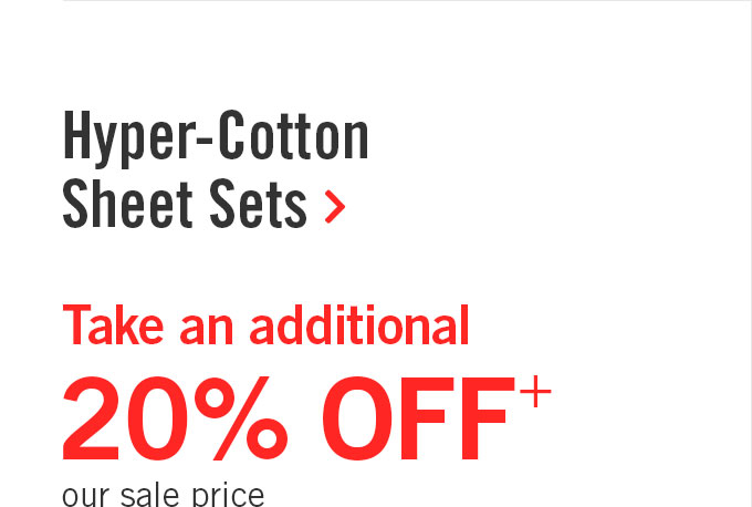 Take an additional 20% off our sale price on Bedgear Hyper-Cotton sheet sets.