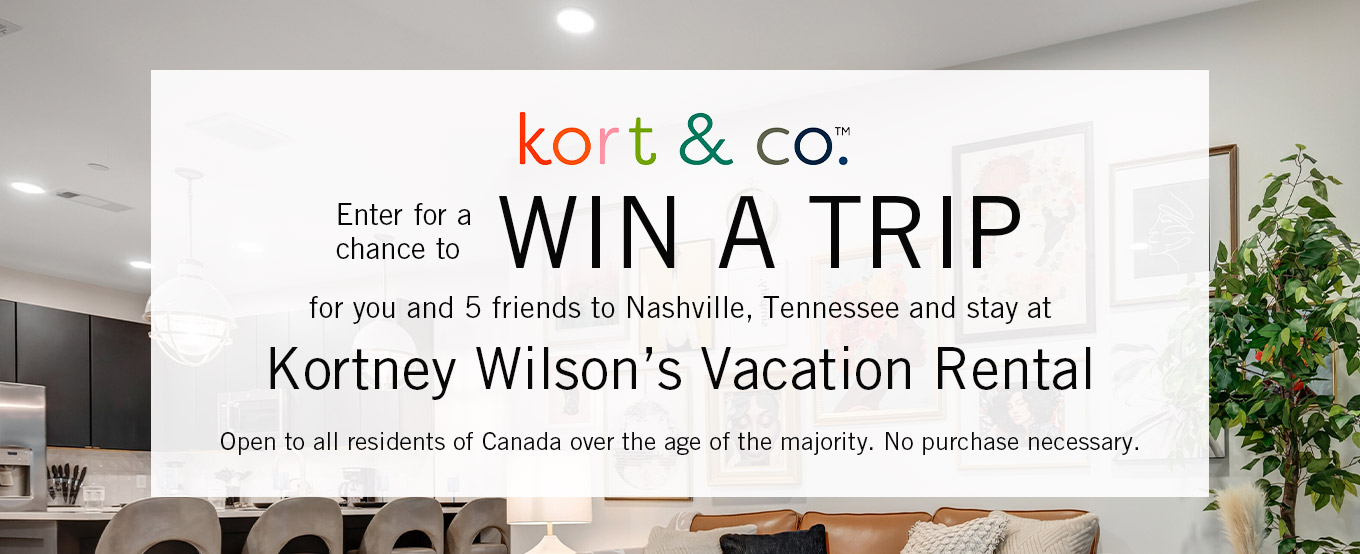 win a trip and stay at kortney wilson's vacation rental!