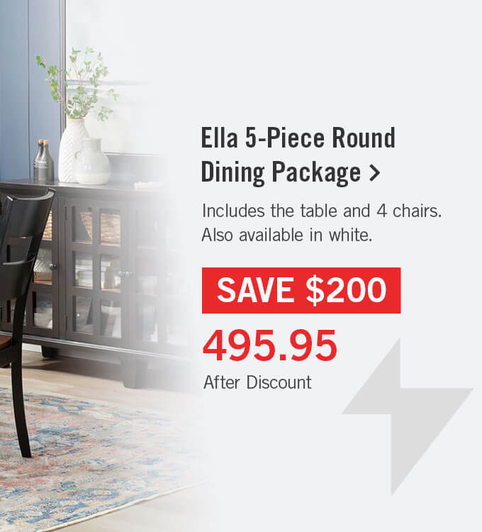 Ella 5-Piece Round Dining Package.