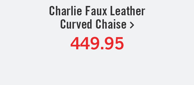 Charlie Faux Leather Curved Chaise.